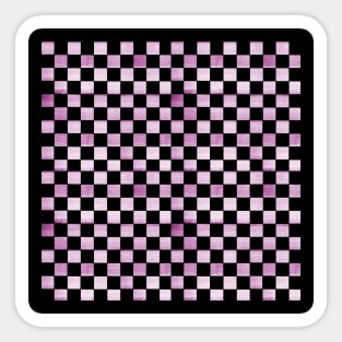 Black and Hot Pink Checkered Wood Pattern Sticker